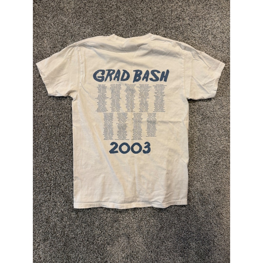 Vintage Hanes Beefy-T 2003 Grad Bash Raisin Hale Graphic T-Shirt White Small Men - Picture 2 of 8
